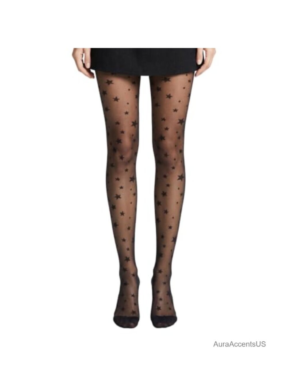 Star Patterned Tights Women's Sheer Nylon Pantyhose Stretchy
